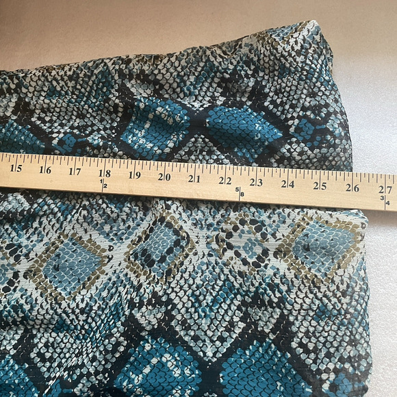 Sara Michelle Shirt Women 2X Blue‎ Gray Snake Print Flowy Sheer Lined Pullover - Picture 9 of 11